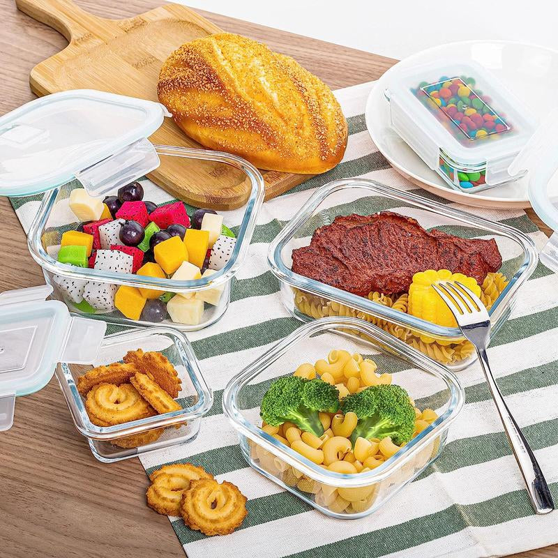 Vtopmart Glass Food Storage Containers with Lids - 8 / 15 / 18 Pack, Airtight Bento Boxes for Leftovers and Picnics #Outdoorfun