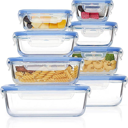 Vtopmart Glass Food Storage Containers with Lids - 8 / 15 / 18 Pack, Airtight Bento Boxes for Leftovers and Picnics #Outdoorfun