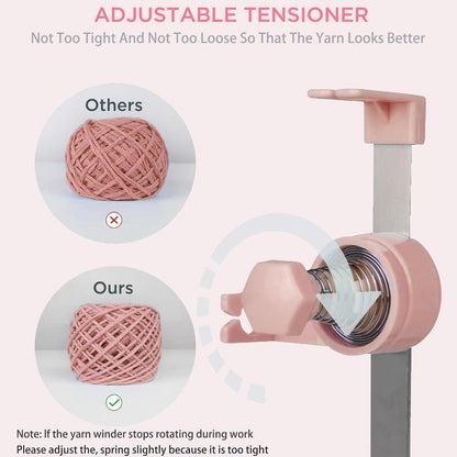 Yarn Winder for Crocheting, 10Oz Large Capacity Electric Yarn Ball Winder with Tension Stepless Speed, Automatic Yarn Cake Winder, Helper for Knitting Lovers, Pink