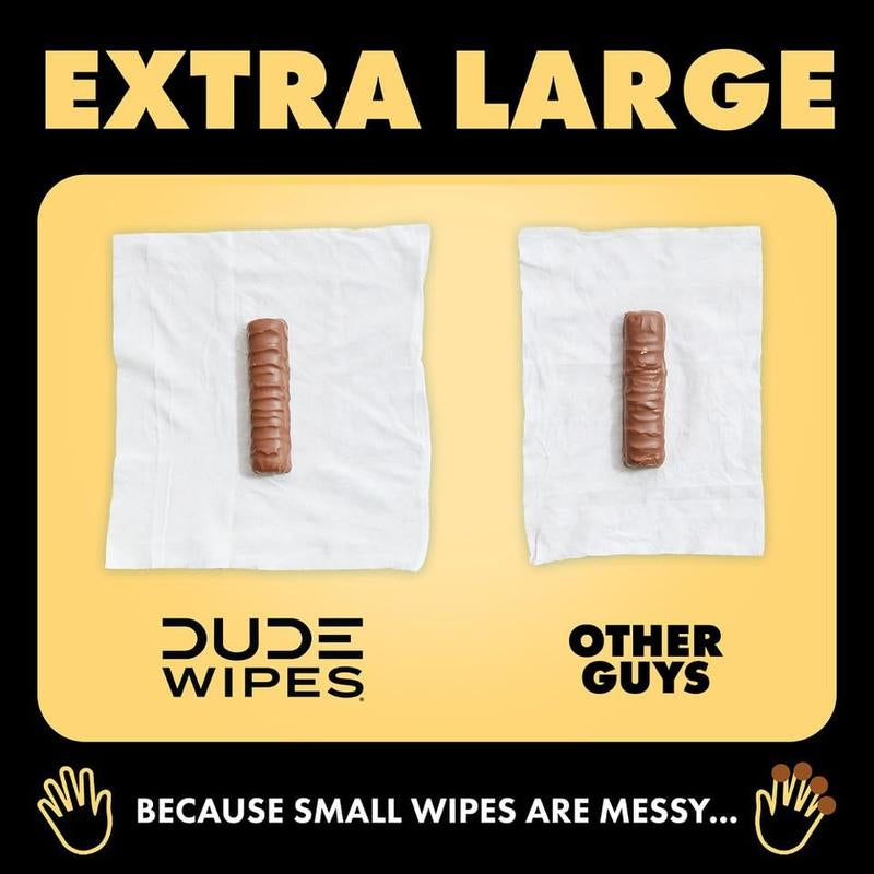 DUDE Wipes - Flushable Wipes - 6 Pack, 288 Wipes - Shea Butter Smooth Extra-Large for Adult - Vitamin-E & Aloe - Septic and Sewer Safe