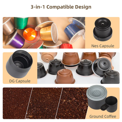 Portable Coffee Maker Espresso Machine Hand Press Capsule Ground Coffee Brewer Portable for Travel and Picnic