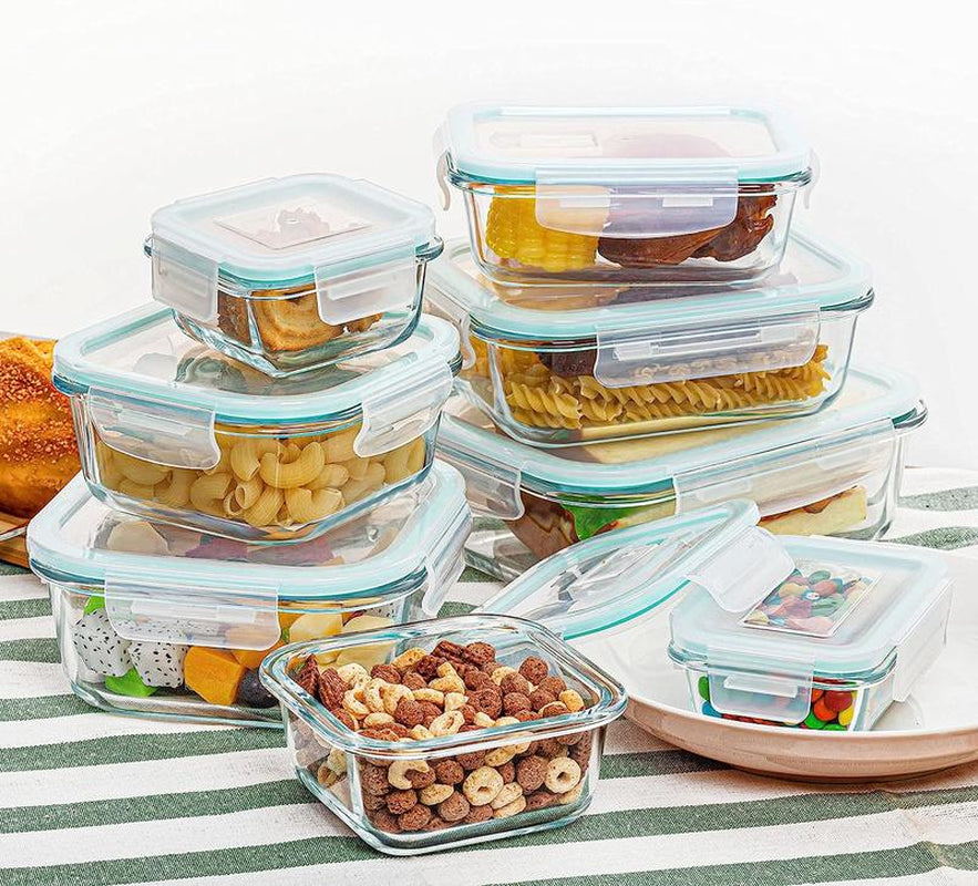 Vtopmart Glass Food Storage Containers with Lids - 8 / 15 / 18 Pack, Airtight Bento Boxes for Leftovers and Picnics #Outdoorfun