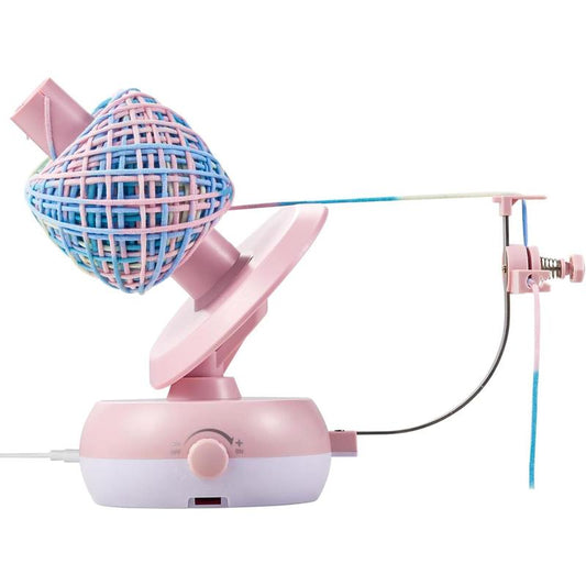 Yarn Winder for Crocheting, 10Oz Large Capacity Electric Yarn Ball Winder with Tension Stepless Speed, Automatic Yarn Cake Winder, Helper for Knitting Lovers, Pink