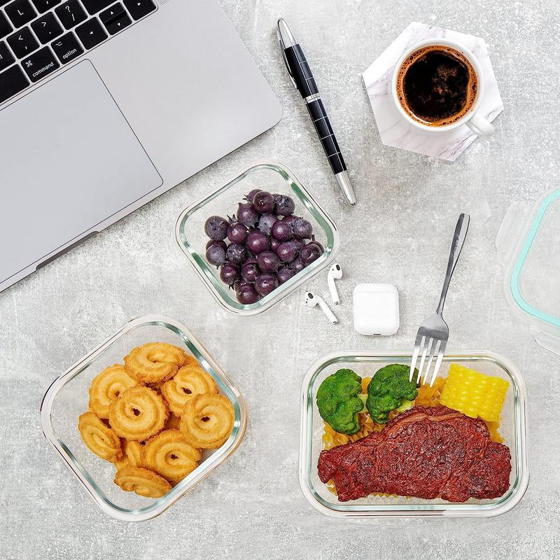 Vtopmart Glass Food Storage Containers with Lids - 8 / 15 / 18 Pack, Airtight Bento Boxes for Leftovers and Picnics #Outdoorfun
