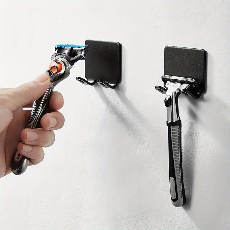Wall Mounted Razor Holder, Punch Free Stainless Steel Razor Storage Hook, Bathroom Accessories, Home Organizer for Bathroom, Tools